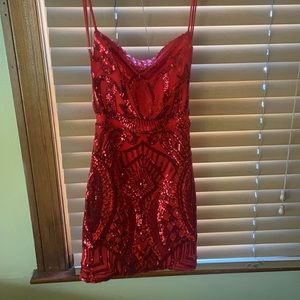 Red sequin dress Lucy in the sky